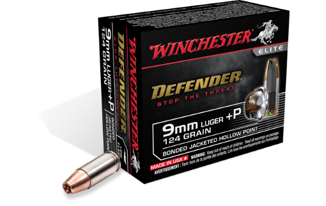 WINCHESTER DEFENDER 9MM LUGER +P 180GR