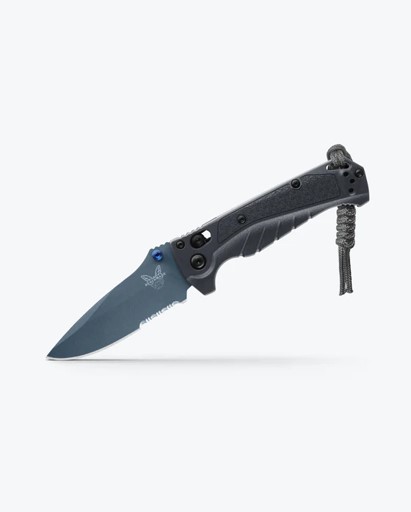 BENCHMADE - MINI ADIRA - TEMPEST GRAY - SERRATED - DROP POINT