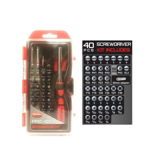 BIRCHWOOD CASEY PRO 40 PIECE SCREWDRIVER KIT 