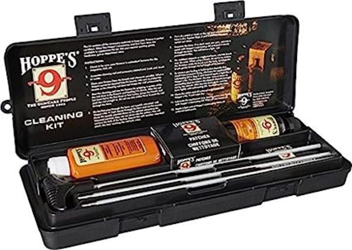 HOPPE'S 9 CLEANING KIT W/ ALUMINUM ROD, UNIVERSAL RIFLE/SHOTGUN AND STORAGE BOX