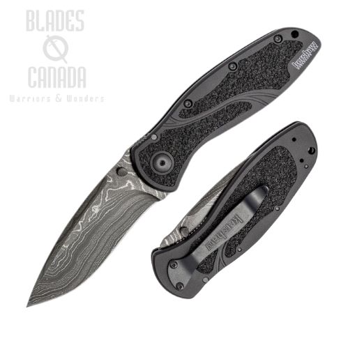 KERSHAW BLUR FOLDING KNIFE - DAMASCUS BLADE