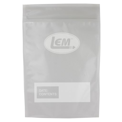LEM 8X12" VACUUM SEAL ZIPPER BAGS - 100 COUNT 