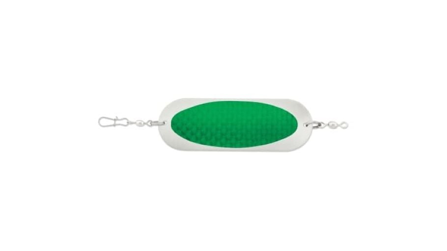 LUHR JENSEN TROUT AND KOKANEE DODGER - CHROME/GREEN PRISM-LITE