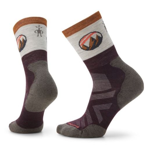 SMARTWOOL WOMEN'S ATHLETE EDITION APPROACH CREW SOCK - BORDEAUX