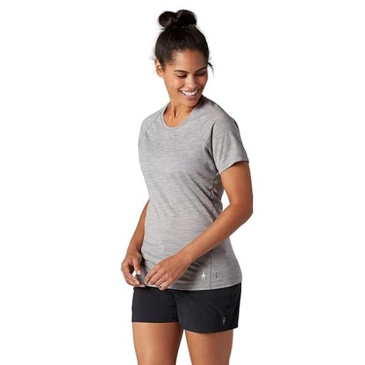 SMARTWOOL WOMEN'S MERINO SHORT SLEEVE TEE - LIGHT GREY HEATHER 