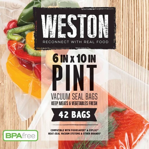 WESTON VACUUM SEALER BAGS - 42 PRE-CUT SACS 